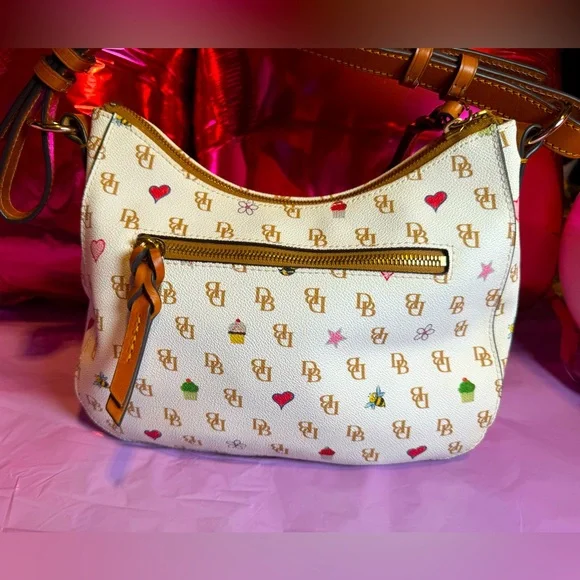 Dooney & Bourke Gretta Novelty Kiley Hobo Bag ❤️ 🧁🐝 ⭐️ DB Logo Shoulder Bag RARE - Picture 5 of 14
